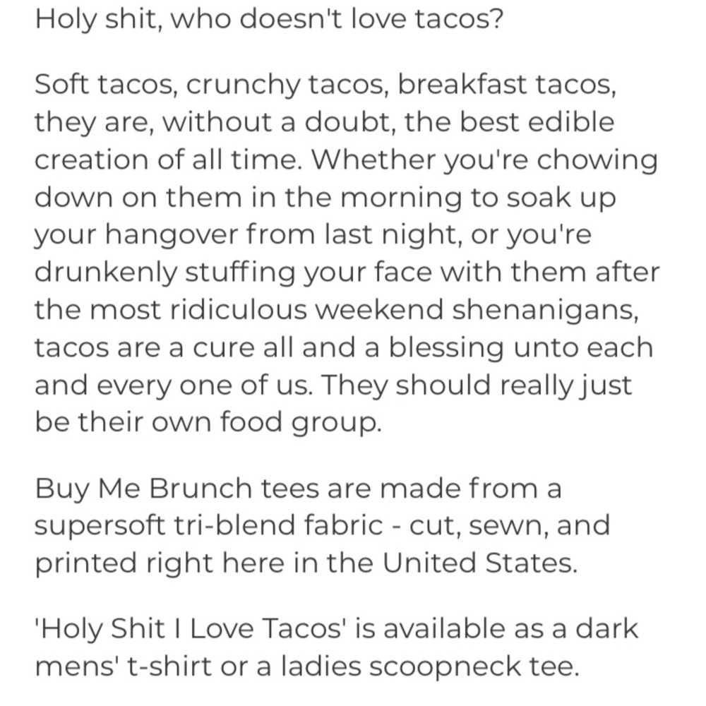 NEW LISTING‼️CHIVERY BUY ME BRUNCH Taco Tee - Picture 12 of 16